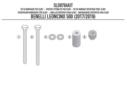 GIVI MONTÁŽNA SADA PRE PADACIE PROTEKTORY SLD01 NA BENELLI LEONCINO 500 (17-20) SLD8704KIT
