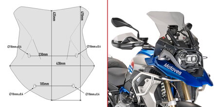 GIVI PLEXI BMW R1200 GS (13-18)/R1200 GS ADVENTURE (14-18)/R1250 GS/ADV (19) 5124D