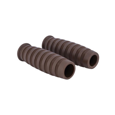 Street brown- gumené rukoväte / gripy 25mm pre motocykle - hnedé
