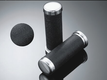 Gripy LEATHER LOOK, 25 mm (1 "), chróm-čierna 45-0124 