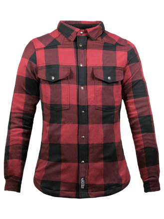 John Doe - Motorkárska kevlárová košeľa, dámska MOTOSHIRT WOMEN RED/BLACK