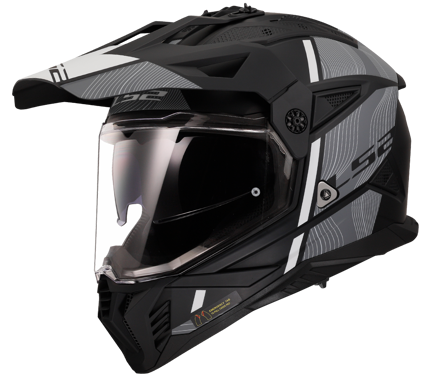 LS2 - Enduro / MX helma na motocykle MX702 PIONEER II HILL MATT BLACK WHITE-06