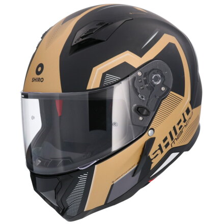 Shiro - Mando Integrovaná motorkárska helma - čierno / zlatá
