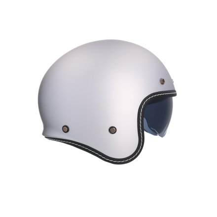 Shiro - Dallas retro otvorená motocyklová helma - matná strieborná