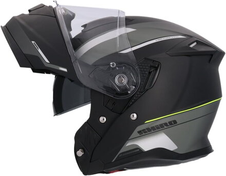 Shiro - Discover vyklápacia helma na motocykel - matná čierno / zelená