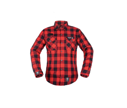 Black Heart - Pánska motorkárska košeľa - červená