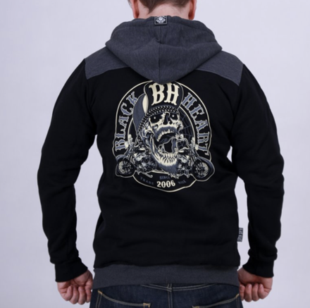 Pánska motorkárska mikina BLACK HEART TWITCH  