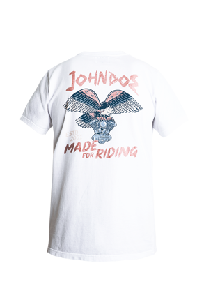 John Doe - Motorkárske tričko T-SHIRT Eagle - biele