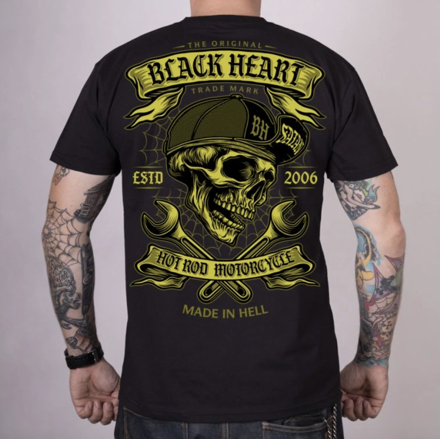 Pánske motorkárske tričko BLACK HEART Satan