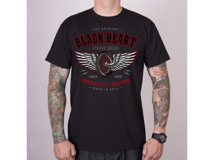 Pánske motorkárske tričko BLACK HEART WINGS