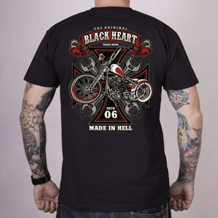 Pánske motorkárske tričko BLACK HEART WRENCH CHOPPER  