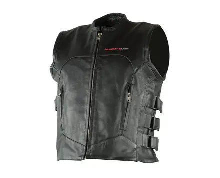 Nazran - Blade kožená motorkárska vesta - čierna - veľkosť 2XL / 4XL