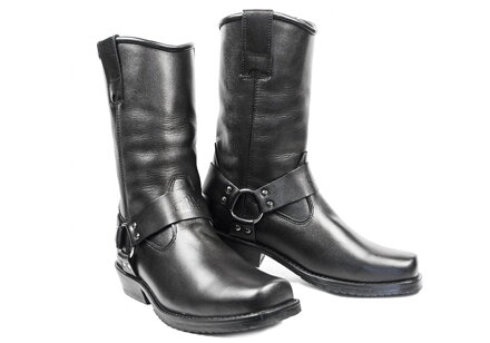 Classic - Vysoké pánske kožené čižmy na chopper 