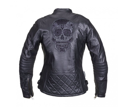 Dámská kožená bunda W-TEC Strass - čierna 