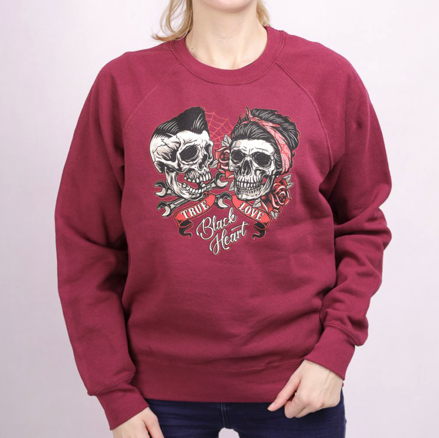 Dámská motorkárska mikina BLACK HEART TRUE LOVE SW