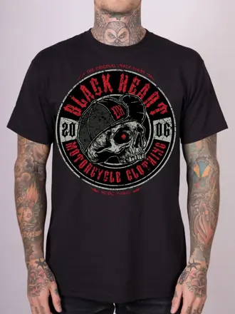 MOTORKÁRSKE Tričko BLACK HEART LOCKER RED 