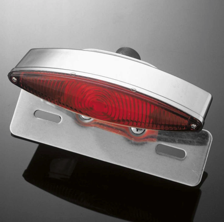 Highway Hawk Koncové svetlo na motorku TECH GLIDE s držiakom ŠPZ, E-mark, chróm (1ks) 68-3362