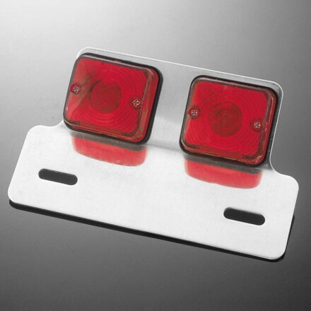 Sklíčko pre koncové svetlo motocykla Highway Hawk DUAL SQUARE, červená (1ks)