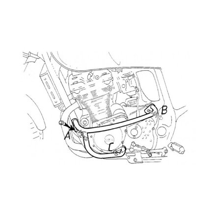 H&B - chrómovaný ochranný rám pre Suzuki GSF 600 S Bandit (2000–2004)