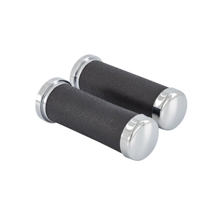 Gripy LEATHER LOOK, 25 mm (1 "), chróm-čierna 45-0124 