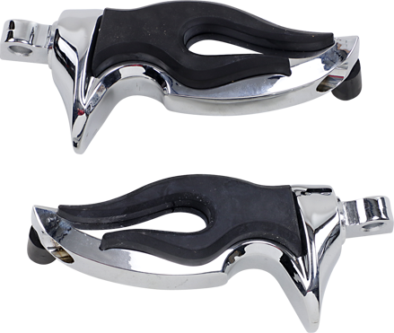 Kuryakyn - Flame Chrómované stupačky vodiča pre motocykle