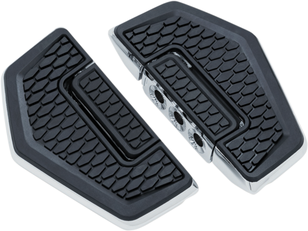 Chrómované platne vodiča / spolujazdca pre motocykle Kuryakyn Hex - pár (2ks)