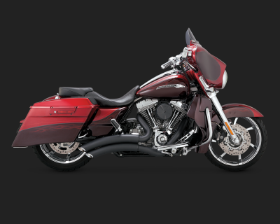 Čierny Vance & Hines výfuk SUPER RADIUS BLACK pre Harley-Davidson
