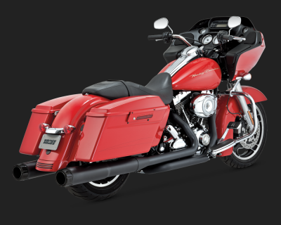 Čierne Vance & Hines koncovky výfuku HI-OUTPUT CARBON BLACK SLIP-ONS pre Harley-Davidson