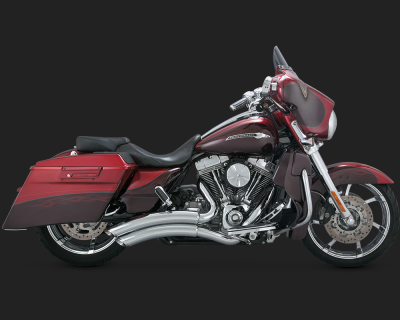 Chrómovaný Vance & Hines výfuk TOURING SUPER RADIUS pre Harley-Davidson