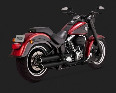 Čierny Vance & Hines výfuk EC TWIN SLASH SLIP-ONS BLACK pre Harley Davidson