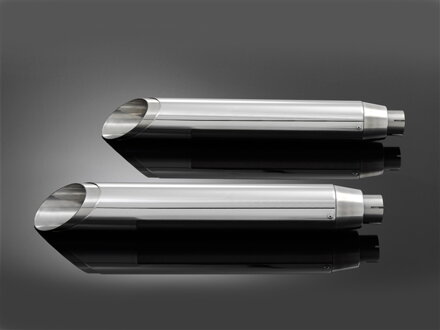 Výfukové koncovky / tlmiče Highway Hawk SLASHCUT, E-mark pre motocykle HARLEY-DAVIDSON Sportster 883/1200 ('04 - a vyššie), chróm 657-8840