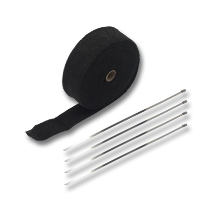 Highway Hawk Žiaruvzdorná omotávka výfukových zvodov motocykla, čierna (15m) 65-101