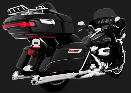Chrómované tlmiče výfukov Vance & Hines Monster V SLIP-ON pre Harley-Davidson Touring 2017 -