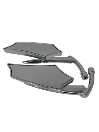 Razor - Chrómované zrkadlá na motocykel, M10x1,25 s adaptérom pre Yamaha (2 kusy)