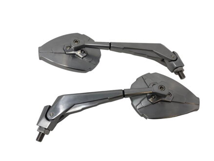 Motocyklové zrkadlá Highway Hawk HYDRO, Ľavá a Pravá strana, chróm (2ks) 91-842