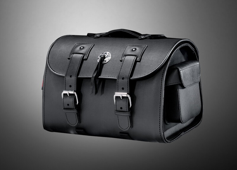 Brašňa na sedlo / opierku spolujazdca hladka, čierna, koža 02-2650