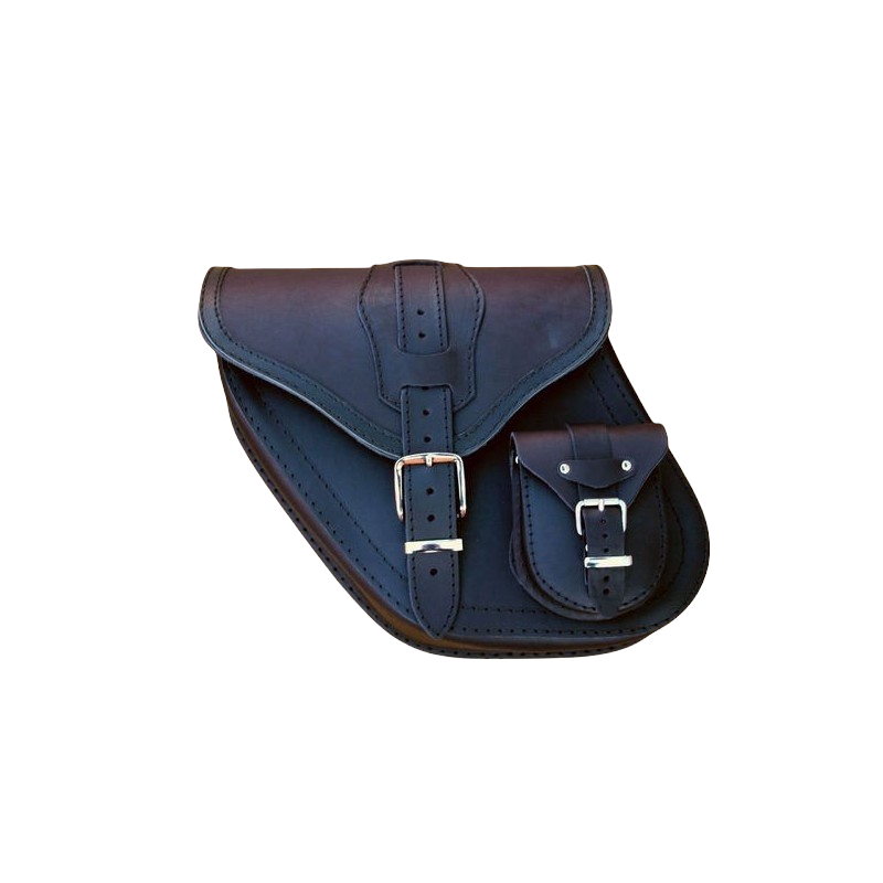 Kožená bočná brašňa s kapsičkou na Harley Davidson Dyna 1ks (S79) -pravá strana