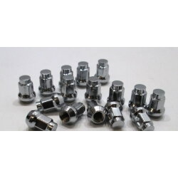 Pochrómovaná kónická matica pre zliatinové ráfiky M10x1,25 pre kľúč 14mm L-28mm 13271