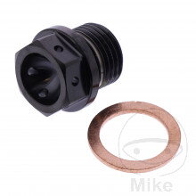 Skrutka výpusť oleja MAG JMP BO M16X1.5MM 12MM TI čierna pre BMW R1300GS 2023-2025