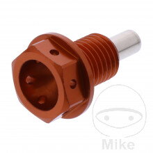 Výpustná skrutka s magnetom M12X1.50 mm 15 mm Alu Racing oranžová  pre Honda VTX 1800 2001-2006