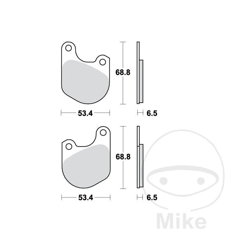 Predné brzdové platničky TRW MCB511 štandard, organické – Harley-Davidson FXR 1340, Harley-Davidson FXS 1340, Harley-Davidson XLCR 1000