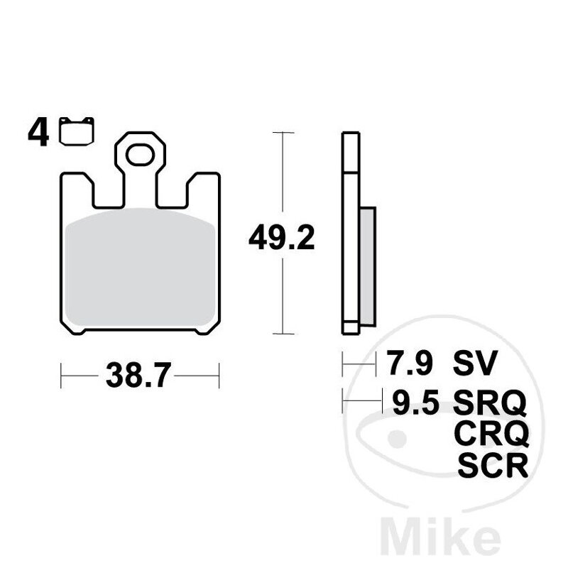 Predné brzdové platničky TRW MCB742SV sinter SV – Kawasaki VN 1600, Suzuki VZ 1600