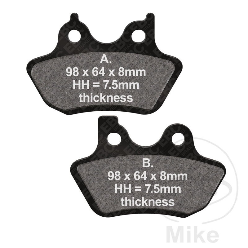 Predné/zadné brzdové platničky EBC FA400V polosinterované V – Harley-Davidson XLH 883, Harley-Davidson FLHR 1450, Harley-Davidson FLHRCI 1450