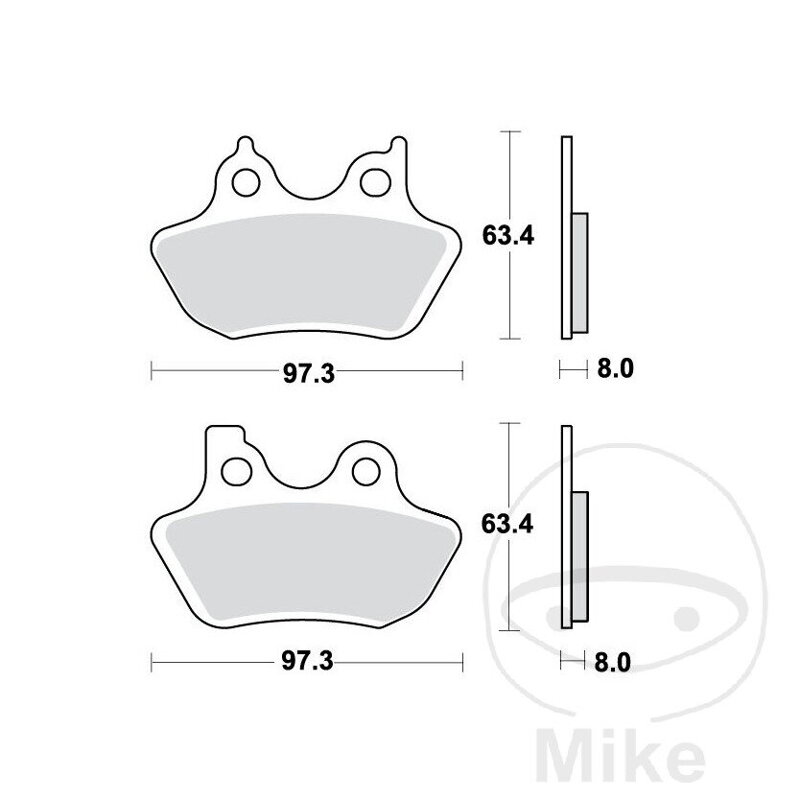 Zadné brzdové platničky TRW MCB778SH sinter SH – Harley-Davidson XLH 883, Harley-Davidson FLHR 1450, Harley-Davidson FLHRCI 1450