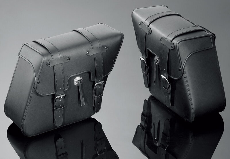 Sedlové brašne s pásom Hladké, čierne, Koža 02-2630