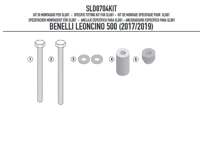 GIVI MONTÁŽNA SADA PRE PADACIE PROTEKTORY SLD01 NA BENELLI LEONCINO 500 (17-20) SLD8704KIT