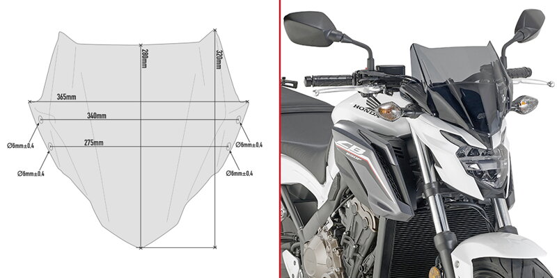 GIVI PLEXI HONDA CB 650F A1159