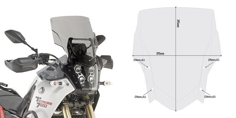 GIVI PLEXI PRE YAMAHA T7 TÉNÉŔÉ 700 D2145S