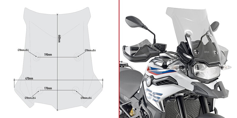 GIVI PLEXI ŠTÍT ZATMAVENÝ BMW F 750 GS/F 850 GS (18-21) D5127S