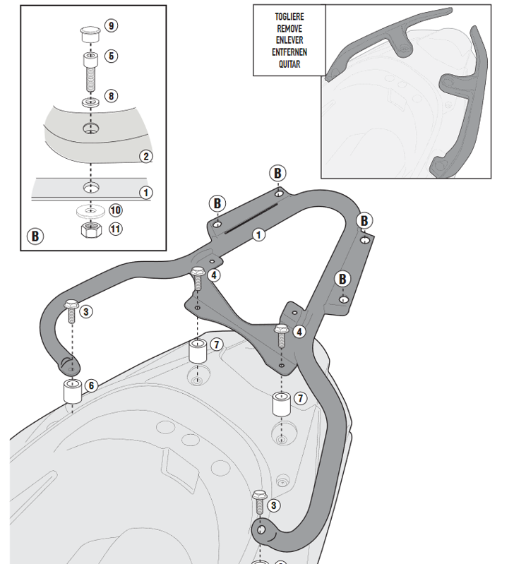 GIVI ZADNÝ NOSIČ KYMCO K-XCT 125i/300i SR6103